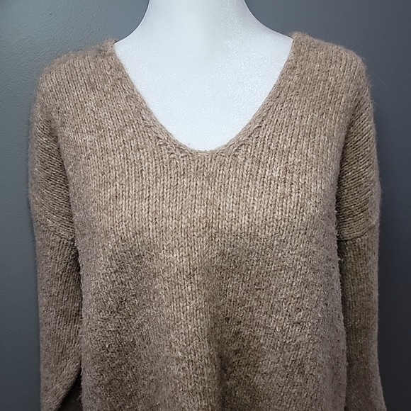 Eileen Fisher Womans Small Alpaca Wool Organic Cotton Sweater Taupe Oversized - Picture 2 of 6